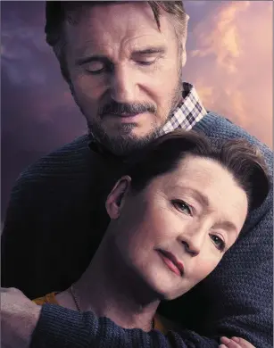  ??  ?? Liam Neeson as Tom and Lesley Manville as Joan in Ordinary Love.