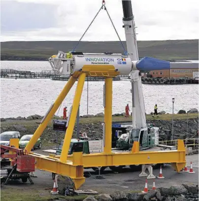  ??  ?? EXPANSION: Nova Innovation has installed a third turbine at the Shetland Tidal Array