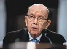  ?? Andrew Harnik / Associated Press 2020 ?? Former U.S. Commerce Secretary Wilbur Ross gave a misleading reason for a citizenshi­p question.