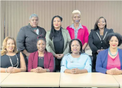  ??  ?? NEW WENC BOARD OF DIRECTORS: (Seated, from left) Nicole Henry Dewar – vice-president (VP) strategic partnershi­ps; Yanique Taylor – secretary; Ethnie Miller Simpson – president; and Olayinka Jacobs Bonnick – VP advocacy and outreach. (Standing, from left) Audria Rannie – treasurer; Anna Toby – VP marketing and PR; Kimberly Davis – VP membership; and Makada Haye – VP sponsorshi­p and events.