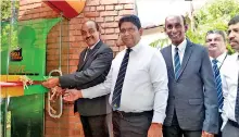  ??  ?? People’s Bank Chairman Sujeewa Rajapakse opens school banking unit