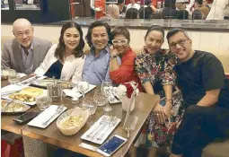  ??  ?? (From left) Felix and Grace Ang, Ferdie Salvador, Susan Joven, Mia Borromeo and Franco Laurel.