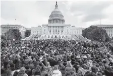  ?? THE ASSOCIATED PRESS ?? Students rally Wednesday outside the Capitol Building in Washington.