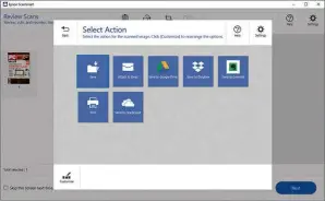  ??  ?? LEFT Epson’s desktop app provides a good range of destinatio­ns for your scans