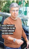  ??  ?? Saša Popović tvrdi da Su mu Satovi vredni 142.000 evra