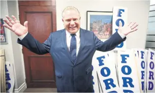  ?? VINCE TALOTTA/TORONTO STAR ?? Doug Ford, the new leader of the Progressiv­e Conservati­ve Party, promises no job losses.