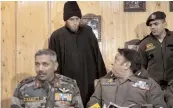  ?? — PTI ?? Majid Irshad Khan, the footballer- turned militant, is presented before the media during a joint press conference at Awantipora in Pulwama district of South Kashmir, on Friday.