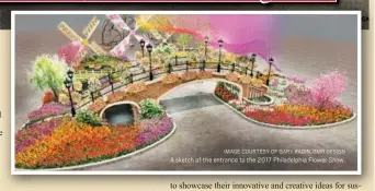  ?? IMAGE COURTESY OF GARY RADIN, GMR DESIGN ?? A sketch of the entrance to the 2017 Philadelph­ia Flower Show.