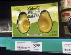  ?? CHRISTINE KIZIK/FACEBOOK ?? A pre-cut, plastic-wrapped avocado has become the latest packaged item to receive backlash online after a photo was posted on Facebook.