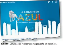  ?? CAPTURA WEB ?? EVENTO. La fundación realizará un megaevento en diciembre.