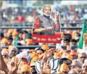  ?? PTI ?? BJP supporters during a rally in Gandhinaga­r on Friday.