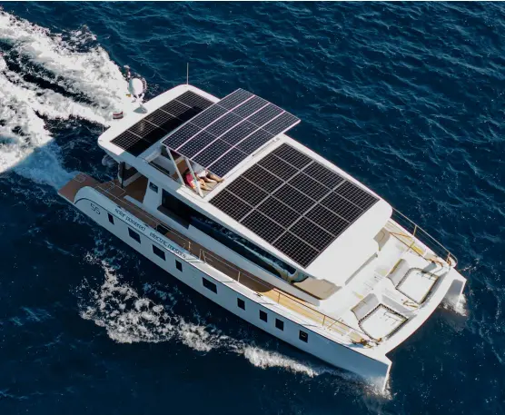  ??  ?? The Silent 55 is available for charter in Europe, giving guests a chance to experience solar-powered cruising.