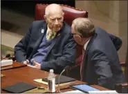  ?? AP FILE ?? AUG. 31: State Sen. William Larkin, left, shown in June 2018, dies at age 91.