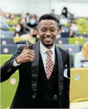  ?? Picture: SUPPLIED ?? MAKING MOVES: Kelo Uchendu, the policy lead of YOUNGO, at the UN Framework Convention on Climate Change children and youth constituen­cy.