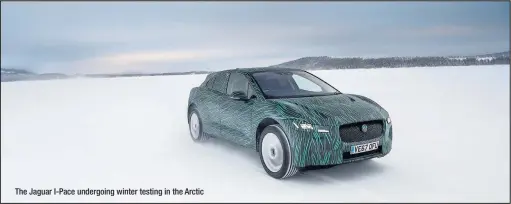  ??  ?? The Jaguar I-Pace undergoing winter testing in the Arctic