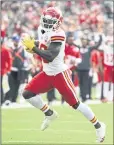  ?? TERRANCE WILLIAMS - AP ?? Chiefs wide receiver Tyreek Hill caught three touchdown passes in last week’s 42-39 victory over the Eagles.