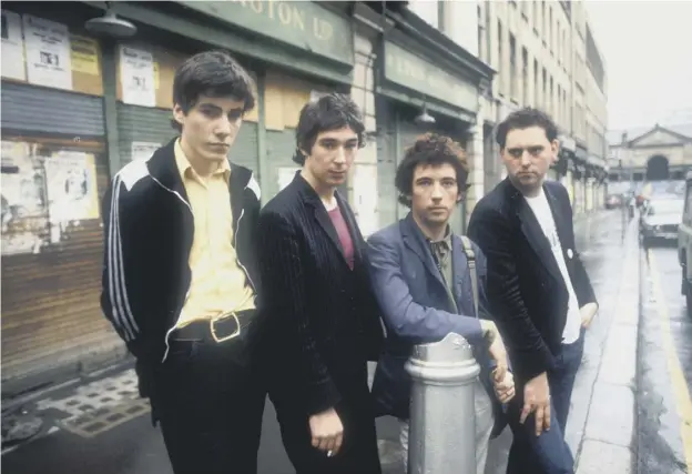  ??  ?? The Buzzcocks’ biggest single was written by lead singer Pete Shelley – second right – after he was inspired by watching a musical on television in a boarding house