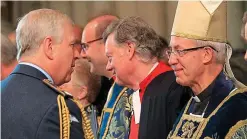  ??  ?? Support: Prince Andrew with Archbishop of Canterbury