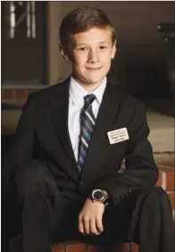  ?? EILISH PALMER/THREE RIVERS EDITION ?? Mason Harris, 10, was named Heber Springs Area Chamber of Commerce Volunteer of the Year and ambassador in November. He said he likes to play army and shoot basketball in his spare time, and he wants to join the military, then become president of the...