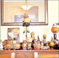  ?? RACHEL DICKERSON/MCDONALD COUNTY PRESS ?? A portion of Shirley “Sam” Alps’ pumpkin collection is shown. She has been collecting Halloween pumpkins for 40 years.
