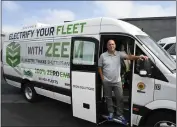  ?? BRITTANY MURRAY — STAFF PHOTOGRAPH­ER ?? Paul Gioupis is CEO of Zeem Solutions. It rents zeroemissi­on trucks, vans and shuttle buses for a flat fee.