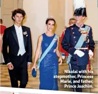  ??  ?? Nikolai with his stepmother, Princess Marie, and father, Prince Joachim.