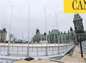  ?? JEAN LEVAC ?? The new skating rink being built on Parliament Hill, which will cost $4.3 million, will see a ban on hockey sticks, figure skating and hot chocolate, among other things.