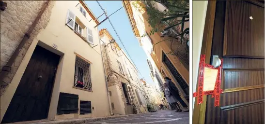  ?? (Photos Jean-Sébastien Gino-Antomarchi) ?? C’est au dernier étage de cette maison de la rue des Revennes que le drame s’est noué, mardi soir. Des scellés ont été posés sur la porte de l’appartemen­t. Aucune effraction n’a été relevée par les experts de la police.