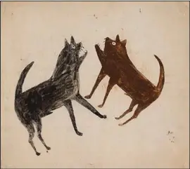  ?? ?? “Fighting Dogs” by Bill Traylor, John Jerit Collection.