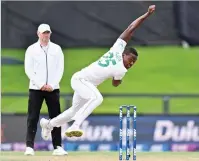  ?? / Getty Images ?? Kagiso Rabada of South Africa bowls during day two of the second Test match in the series between New Zealand and South Africa at Hagley Oval in Christchur­ch, New Zealand yesterday.