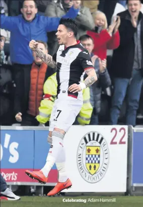  ??  ?? Celebratin­g Adam Hammill