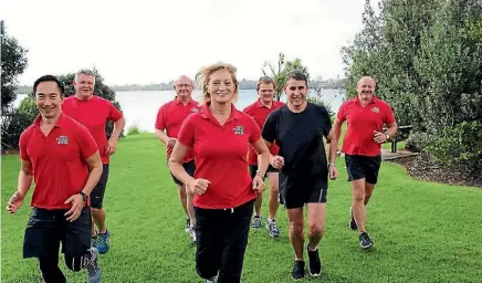  ??  ?? Well Foundation runners, led by Allison Roe, front centre, are training for the ASB Auckland Marathon.