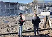  ?? ?? The shopping and entertainm­ent centre in the Ukrainian Black Sea port of Odesa was destroyed by Russian missiles late on Monday