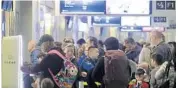  ?? JEFF CHIU/AP ?? Passengers wait to pass through security gates at San Francisco Internatio­nal Airport on Tuesday.