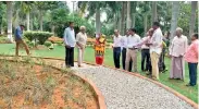  ??  ?? Acupressur­e walking track at Sachivalay­a Nagar Colony Park in LB Nagar.