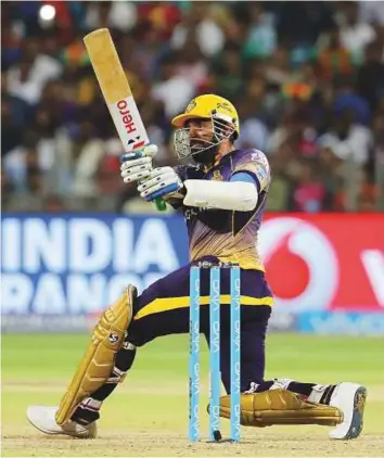  ?? Courtesy: BCCI ?? Robin Uthappa stole the show with some crisp power hitting as he brought up his third IPL 50 in this season of the Indian Premier League.