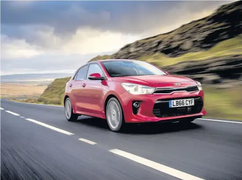  ??  ?? The Kia Rio 1.0 T-GDi First Edition is spacious with good build quality and lots of soft-touch materials within the modern-looking cabin