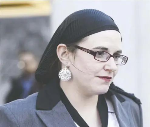  ?? SEAN KILPATRICK / THE CANADIAN PRES FILES ?? Caitlan Coleman is appealing a judge’s ruling that would have allowed her to be questioned about her sexual history with estranged husband Joshua Boyle, who is on trial facing 19 charges.