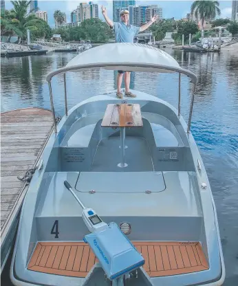  ?? ?? National operations manager Jonathon Rogers as GoBoat launches a new capability in South East Queensland that allows Queensland­ers to obtain their recreation­al marine licence in the heart of the Surfers Paradise. Picture: Glenn Campbell