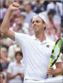  ??  ?? Sam Querrey of the United States celebrates after beating Britain's Andy Murray.