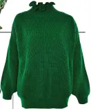  ??  ?? Frill neck jumper, £39, topshop.com