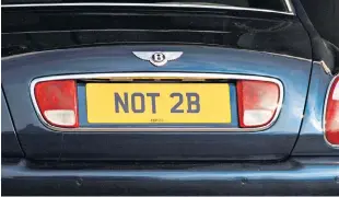  ??  ?? Status symbol: two brothers have gone to court over a personalis­ed number plate