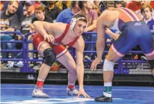  ?? Tony Rotundo / Wrestlers Are Warriors ?? Stanford All-America Paul Fox (left) is 15-5 and ranked No. 20 at 157 pounds after overcoming a partially torn MCL.