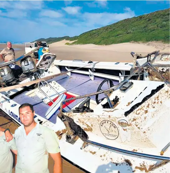  ??  ?? The stricken boat was recovered but had suffered serious damage