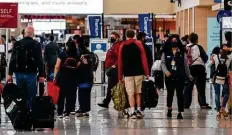  ??  ?? In the week ending April 12, the airport’s daily passenger count averaged 70 percent of the count in the same period in 2019.