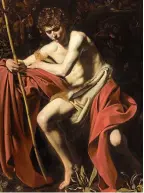  ??  ?? Brooding and brilliant: Caravaggio’s painting Saint John The Baptist
