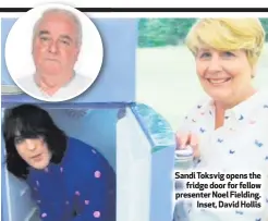  ??  ?? Sandi Toksvig opens the
fridge door for fellow presenter Noel Fielding.
Inset, David Hollis