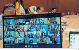  ?? M. G. ?? Imagen de la videoconfe­rencia de presidente­s.