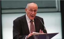  ??  ?? Holocaust survivor Manfred Goldberg gives a testimonia­l during a ceremony for Holocaust Memorial Day at City Hall in London. Photograph: Yui Mok/Daily Mail/PA