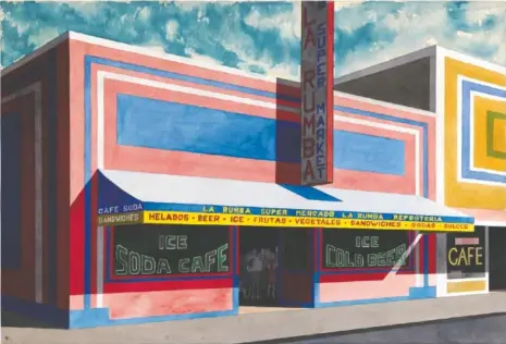  ??  ?? This watercolor storefront by Emilio Sanchez is part of the Hunter Museum’s exhibition of work by Latino artists.